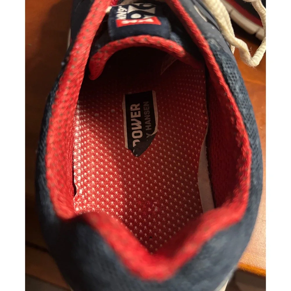 Helly Hansen Hydropower Mens 9 Navy Blue Red Sailing Deck Shoes 11582.597